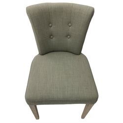 Neptune Furniture - Calverston set of four curved back dining chairs with Clara Natural buttoned upholstery, pale oak legs