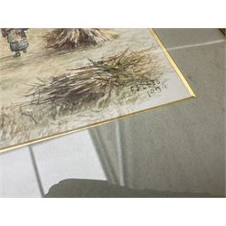 Frederick John Lees (British fl. 1870-1900): 'Cliveden on Thames' and 'Little Boveney Church near Windsor', pair watercolours signed and dated 1894 together with 'Twickenham Ferry', watercolour signed and dated 1895 by the same hand max 26cm x 36cm (3)