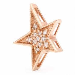 14ct rose gold diamond star pendant, pave set with eleven round brilliant cut diamonds
