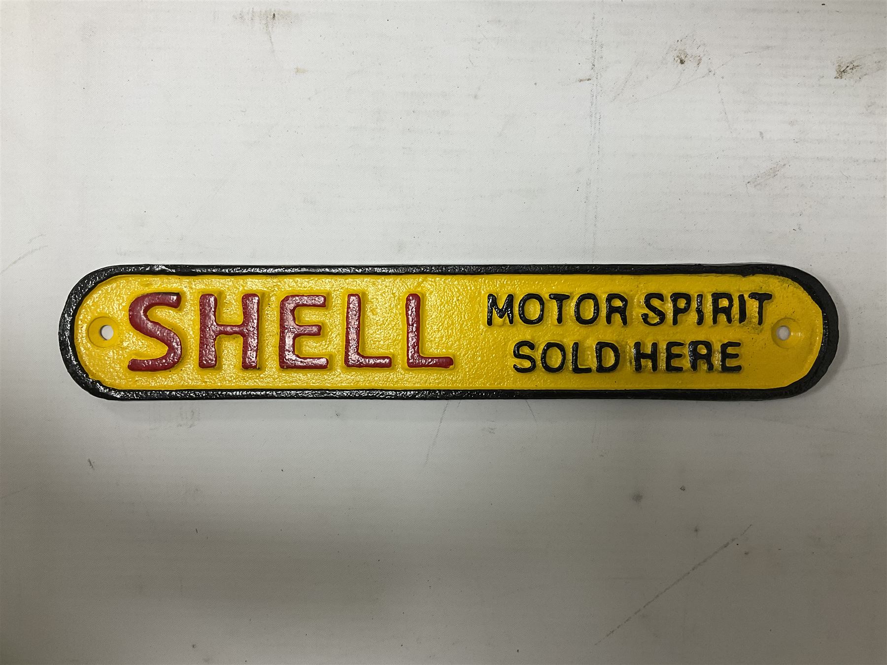 Cast iron reproduction Shell Motor Spirit sign L27cm