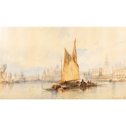 Paul Marny (French/British 1829-1914): Doge's Palace and The Basilica from the Grand Canal...