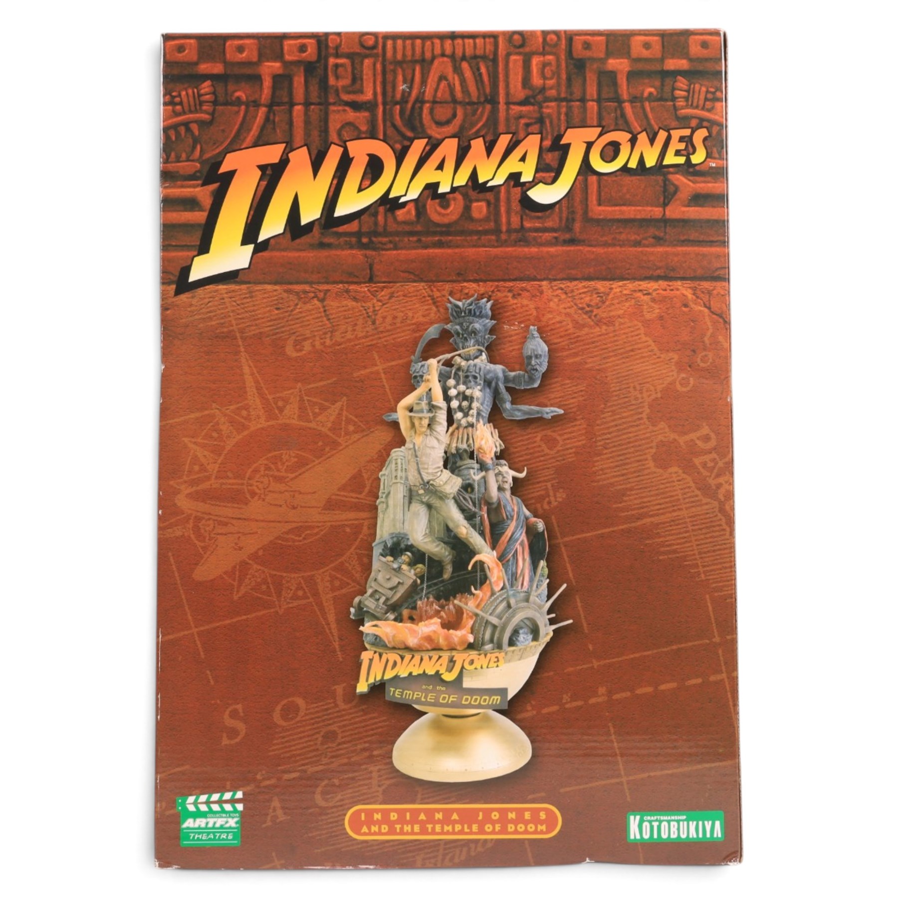 Kotobukiya Artfx Indiana Jones and The Temple of Doom Snap Fit Artfx Theatre, together with a Gentle Giant Indiana Jones Collectible Temple of Doom Collectible Mini Bust, both boxed