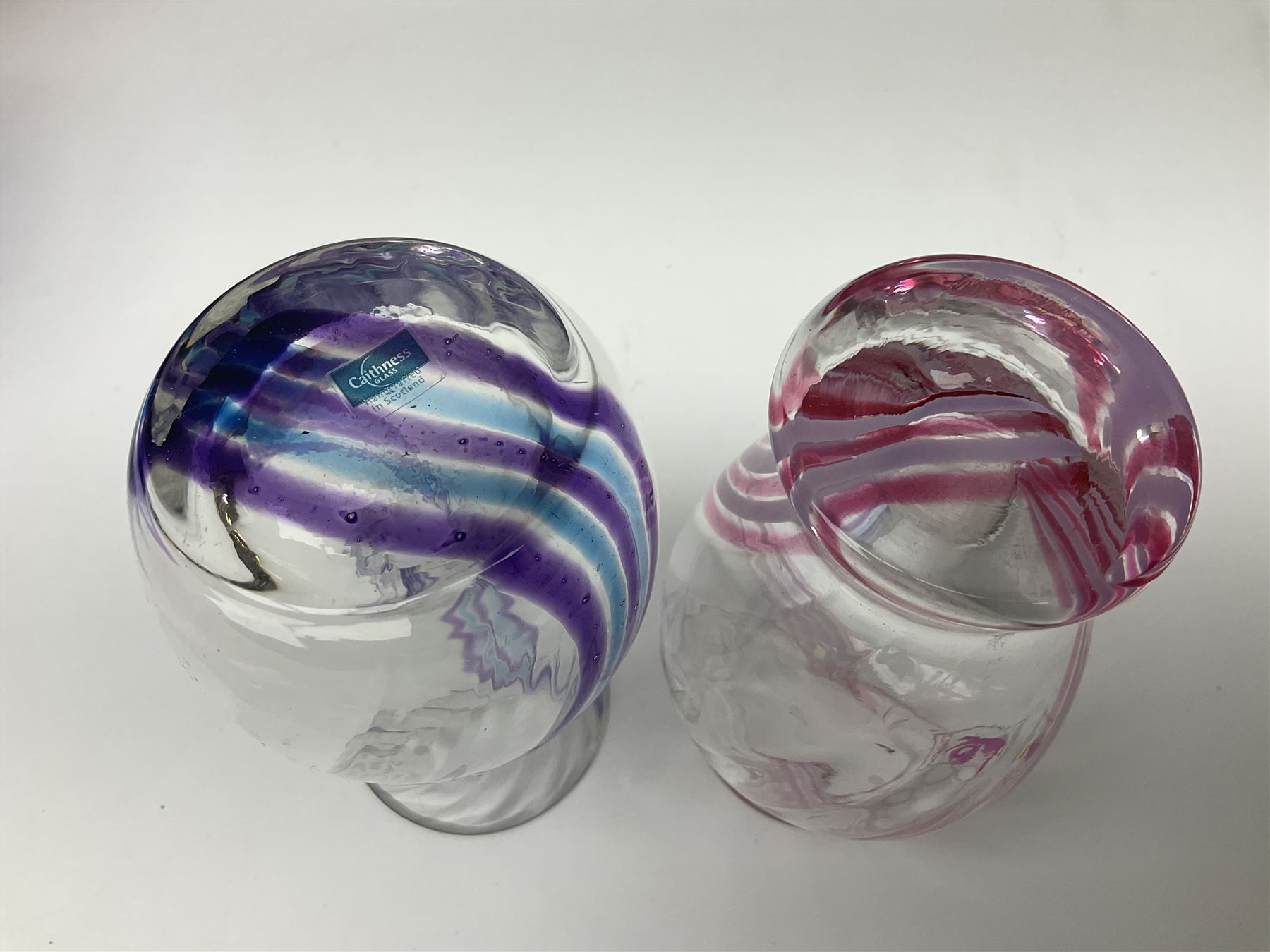 Collection of Caithness glass vases and dishes, to include mottled and swirl designs,  largest 20cm (23)