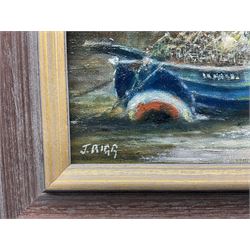 Jack Rigg (British 1927-): 'Spring Tide - Bridlington 1960s', oil on board signed, titled and dated 2013 verso 29cm x 39cm