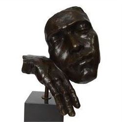 After Salvador Dali (Spanish 1904-1989): Dreams, bronze figure with head resting on hand H39cm