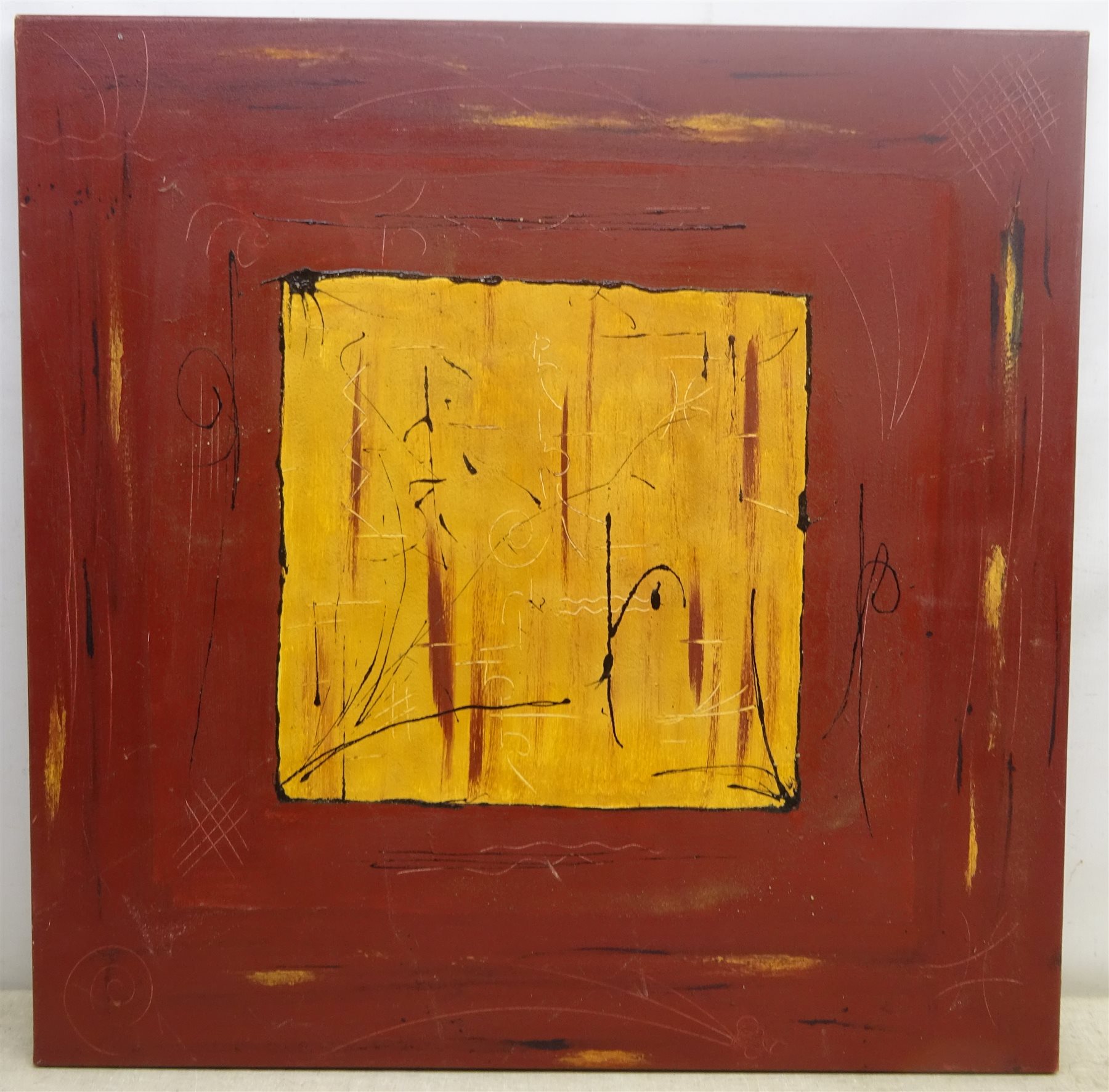 Gerard Schleich (Belgian Contemporary): Abstract, oil on cavas signed, titled in French and dated 2007 verso 80cm x 80cm