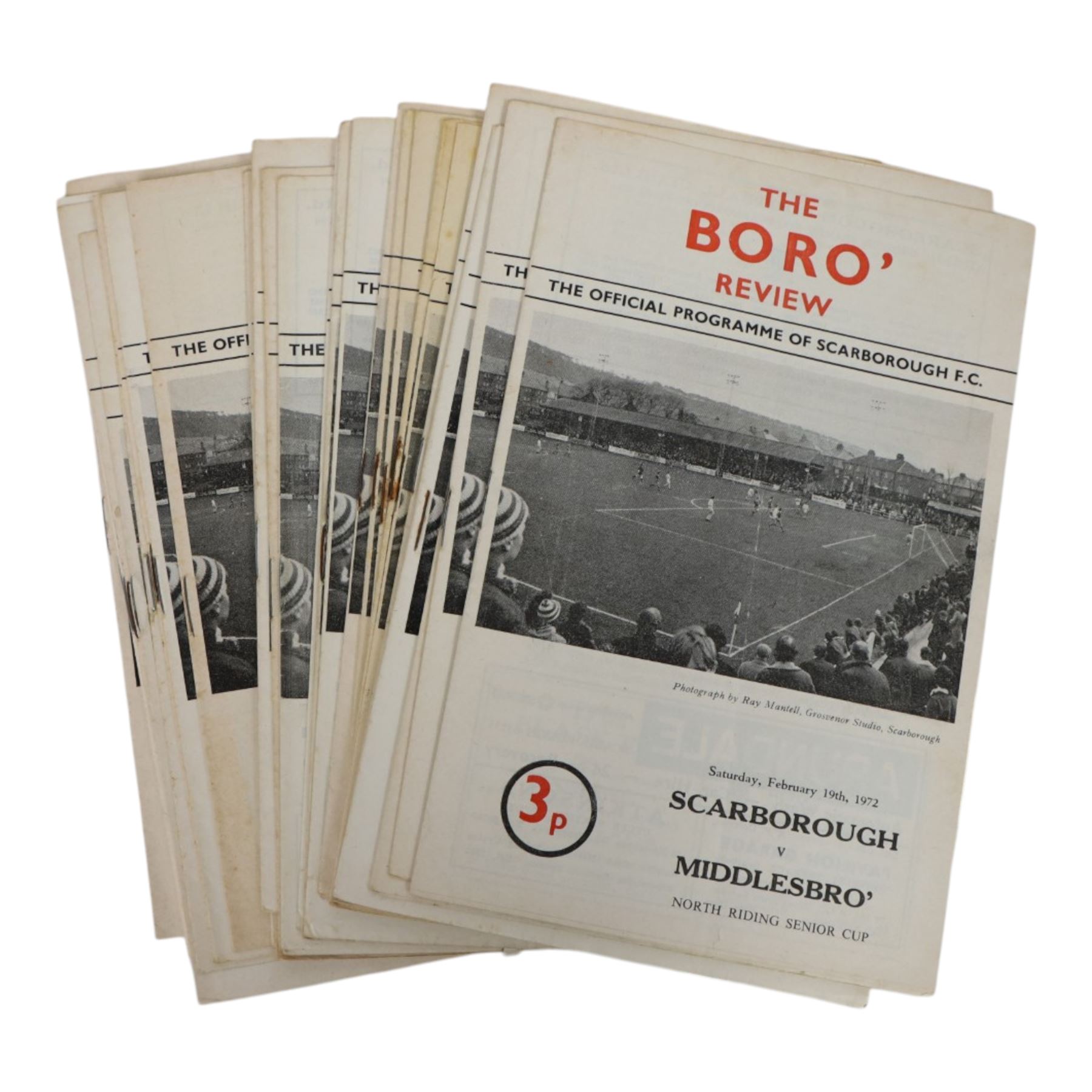 Comprehensive collection of 1970s Scarborough FC football programmes