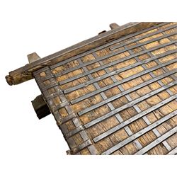 19th century Indian elephant 'Howdah' saddle, hardwood and iron bound 