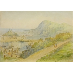  'Hillsborough and Lantern Hill Ilfracombe', watercolour by Mary Weatherill (British 1834-1913) titled and dated 1871, attributed by her brother Richard 23cm x 33cm  