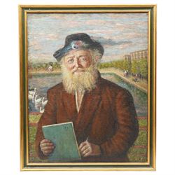 Tom Keating (British 1917-1984): Self Portrait as Samuel Palmer, oil on canvas signed with initials 75cm x 60cm