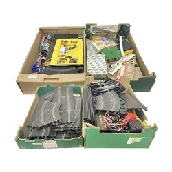 Scalextric - large collection of cars, track accessories and figures, in four boxes 