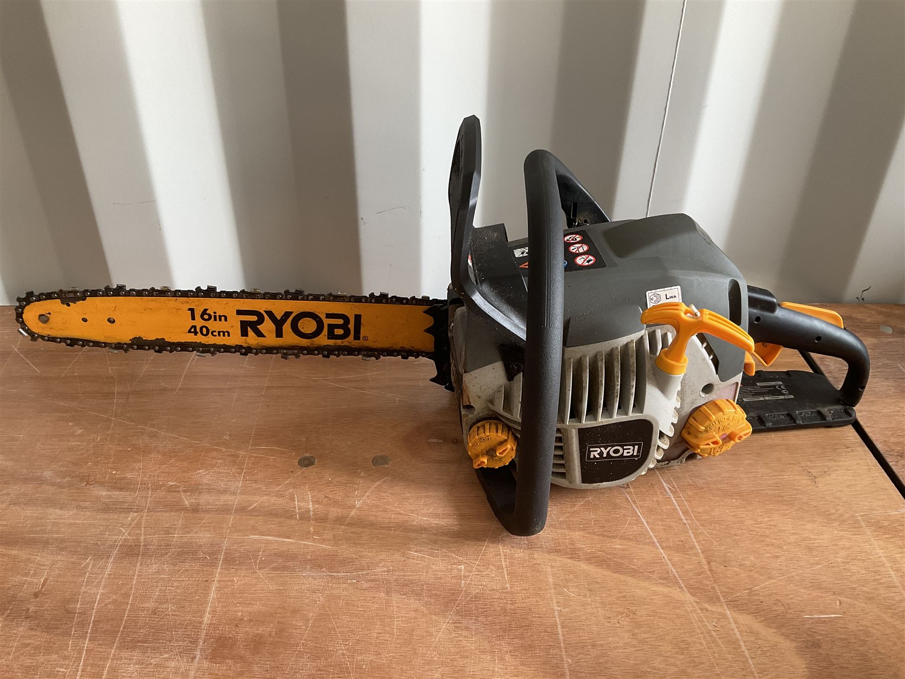 Ryobi petrol chainsaw with helmet, face shield and gloves - THIS LOT IS TO BE COLLECTED BY APPOINTMENT FROM DUGGLEBY STORAGE, GREAT HILL, EASTFIELD, SCARBOROUGH, YO11 3TX