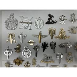 Military badges - approximately eighty predominantly staybrite glengarry, cap and collar badges and small quantity of plastic badges