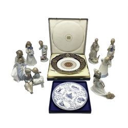 Boxed Spode York Minster limited edition plate, together with another boxed collectors plate, and a quantity of Nao figures and other similar Spanish ceramic figures