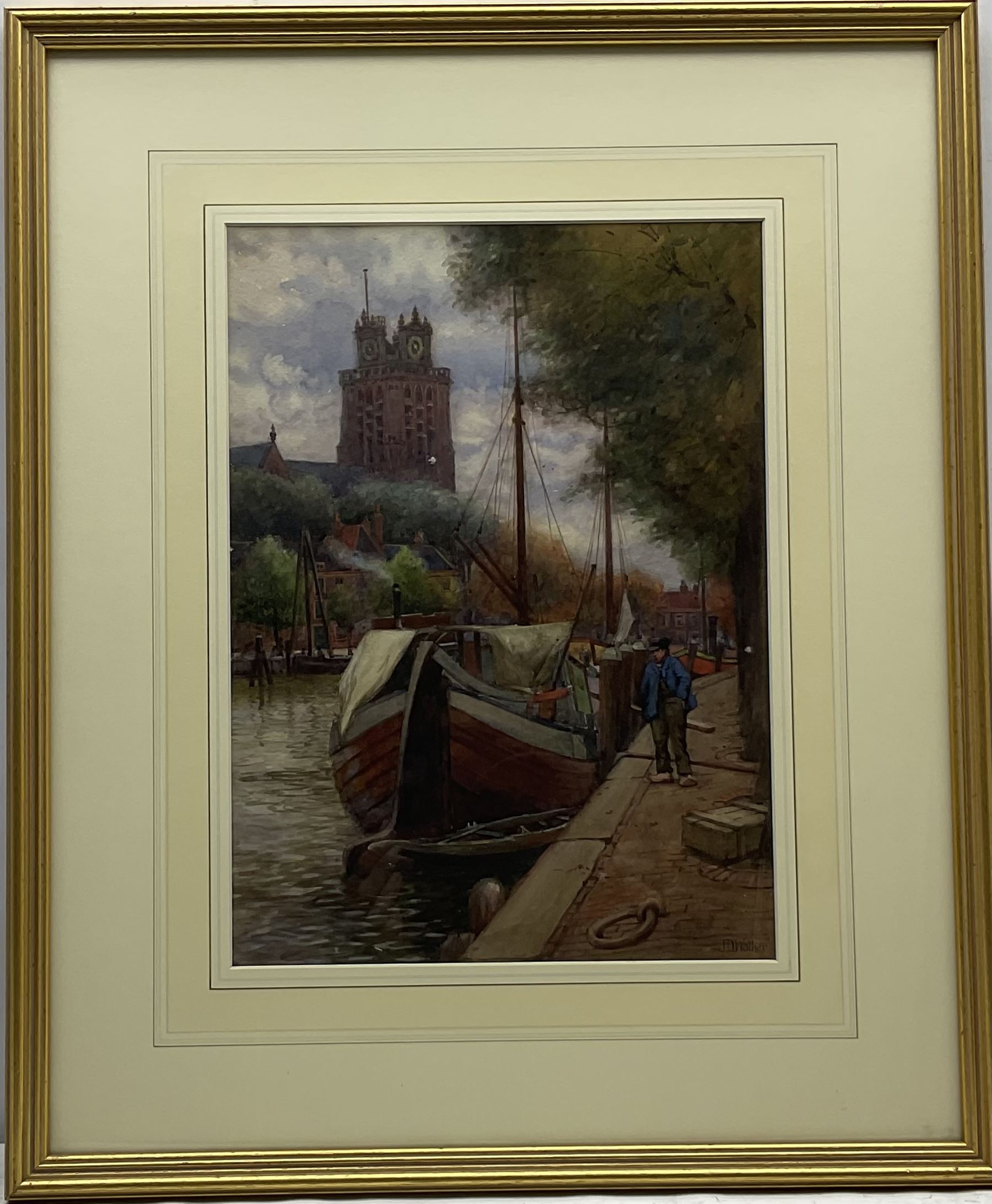 John Dobby Walker (British 1863-1925): The Grote Kerk Dordrecht Netherlands, watercolour signed 37cm x 27cm