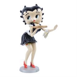 Cast-iron figure, modelled as Betty Boop in waitress clothing and carrying a tray, upon a ...