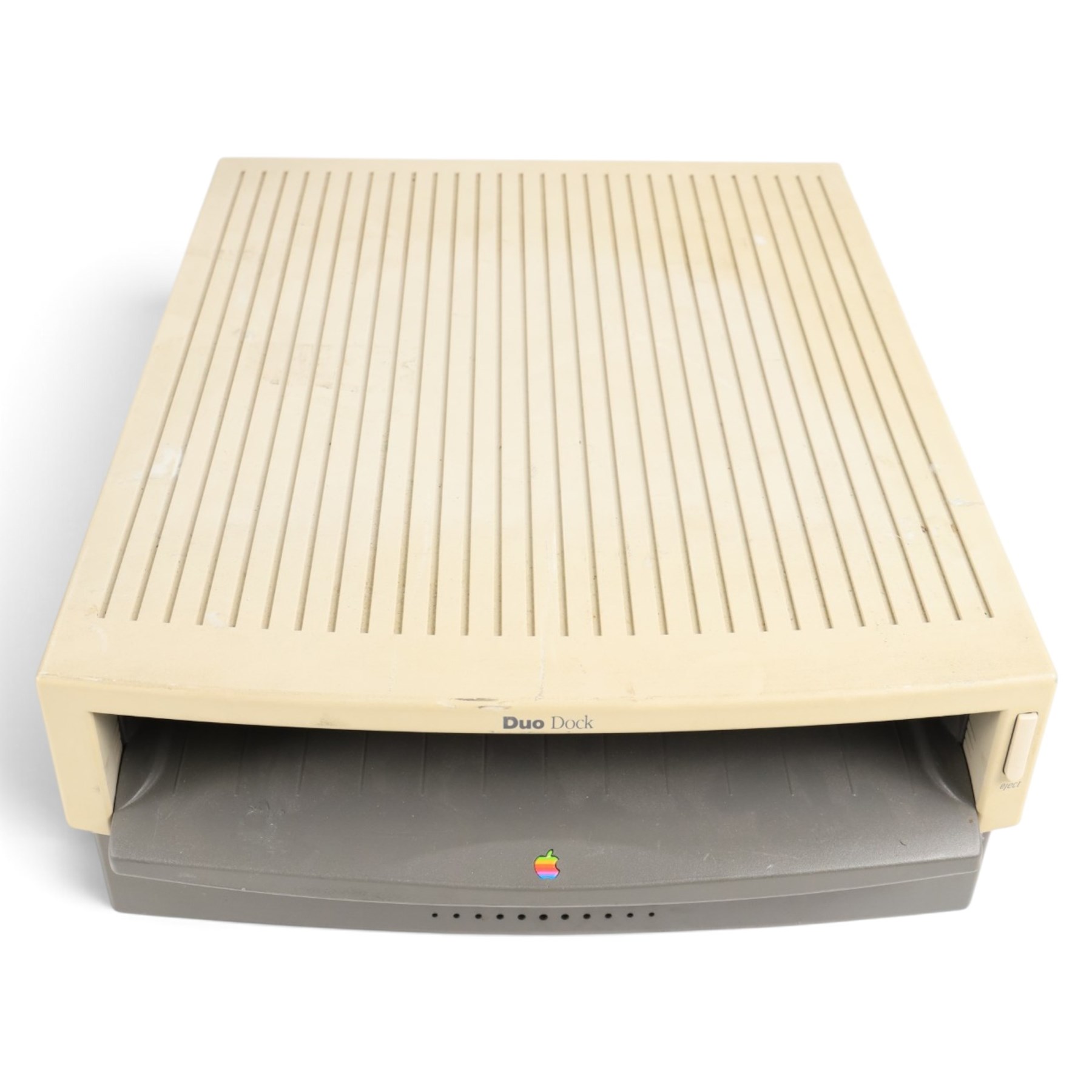 1990s Apple Macintosh Powerbook Duo 230 with Duo Dock and Macintosh Colour Display screen