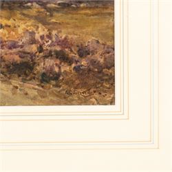 Albert George Stevens (Staithes Group 1863-1925): Figures on the Moors near Glaisdale, watercolour signed 24cm x 30cm
Provenance: sold Hartleys Ilkley 4th April 2012 Lot 667