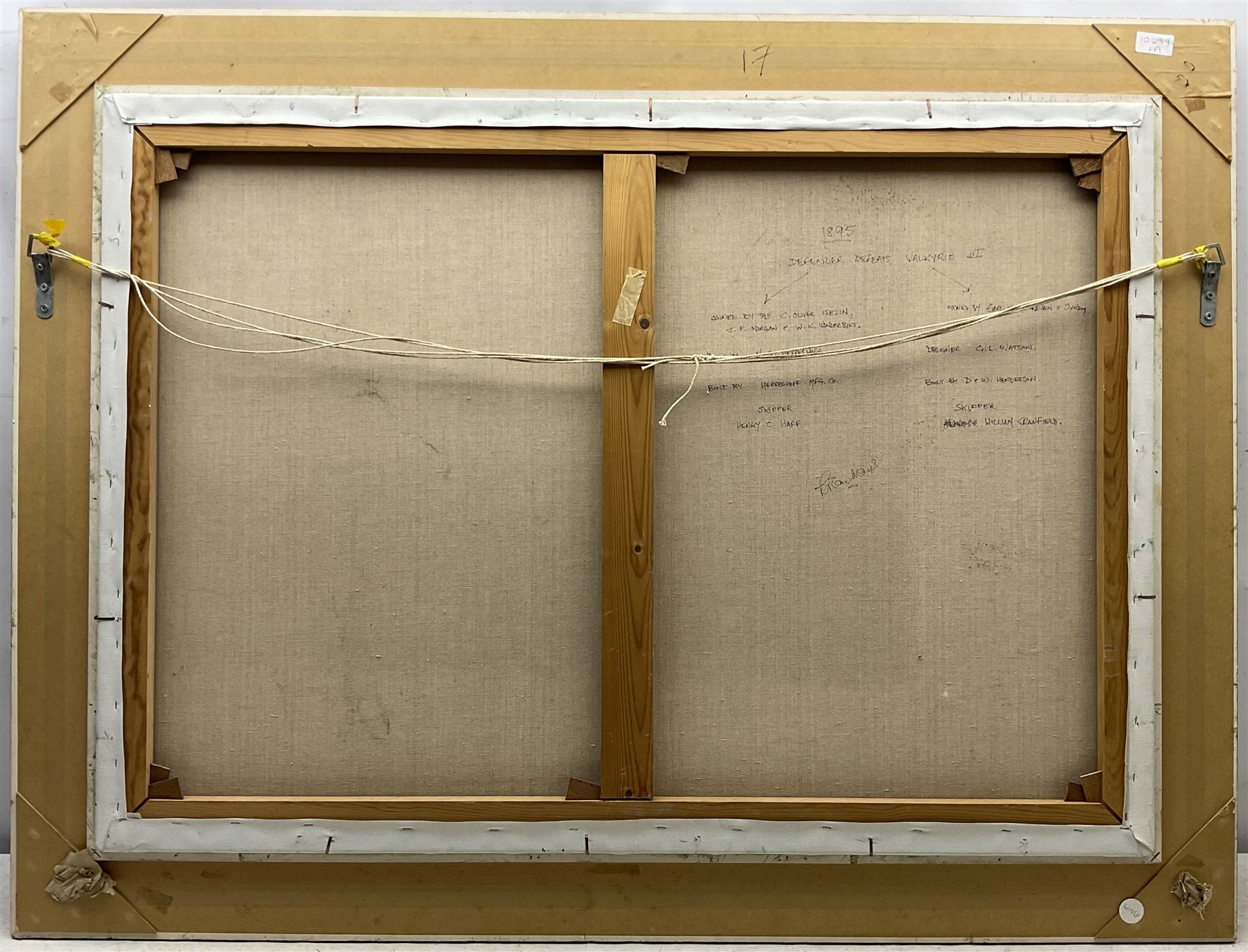 Brian Mays (British 1938-2005): 'Defender Defeats Valkyrie III 1895', oil on canvas signed, titled verso 74cm x 94cm 
Provenance: direct from the family of the artist.