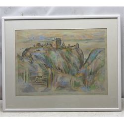 Richard Demarco CBE (Scottish 1930-): 'Dunnottar Castle - Kincardineshire', artist's proof screenprint signed titled and dated '87, 44cm x 61cm 