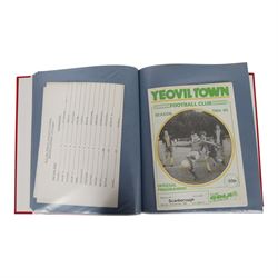 Comprehensive collection of approximately two-hundred Scarborough FC football programmes for the 1983/84, 1984/85,1985/86 and 1986/87 seasons, all filed within eight dedicated Scarborough FC red Home and Away binders 