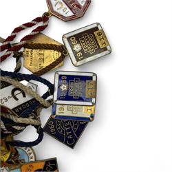 Group of late 1950s-1960s horse racing membership badges, including Thirsk, York, Catterick, Redcar and Stockton 