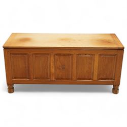 Wrenman - blanket chest, double hinged top, with signature Wren carving from the workshop ...