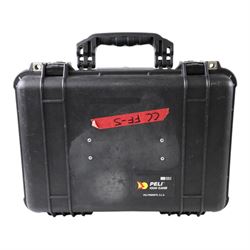 Arri FF5 Follow Focus Kit, comprising follow focus adapters for 19mm and 15mm rods, left side and right sides knobs, twelve marking discs, short whip with knob and toffee hammer, contained within a Peli 1500 case