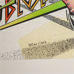 Peter Clark (British 1944-): 'Ghetto Blaster' & 'Foxy Lady', pair of original mixed media ink and watercolour poster prototypes signed, c.1985, 50cm x 34cm (unframed) (2)
Notes: Peter Clark is a British artist best known for his collages, but he began his career as an illustrator working for major UK publications like The Radio Times, BBC and major advertising campaigns. These posters, reflecting the bold colours and graphic style of pop art engage with 1980s music culture.
Provenance: direct from the family of the artist
