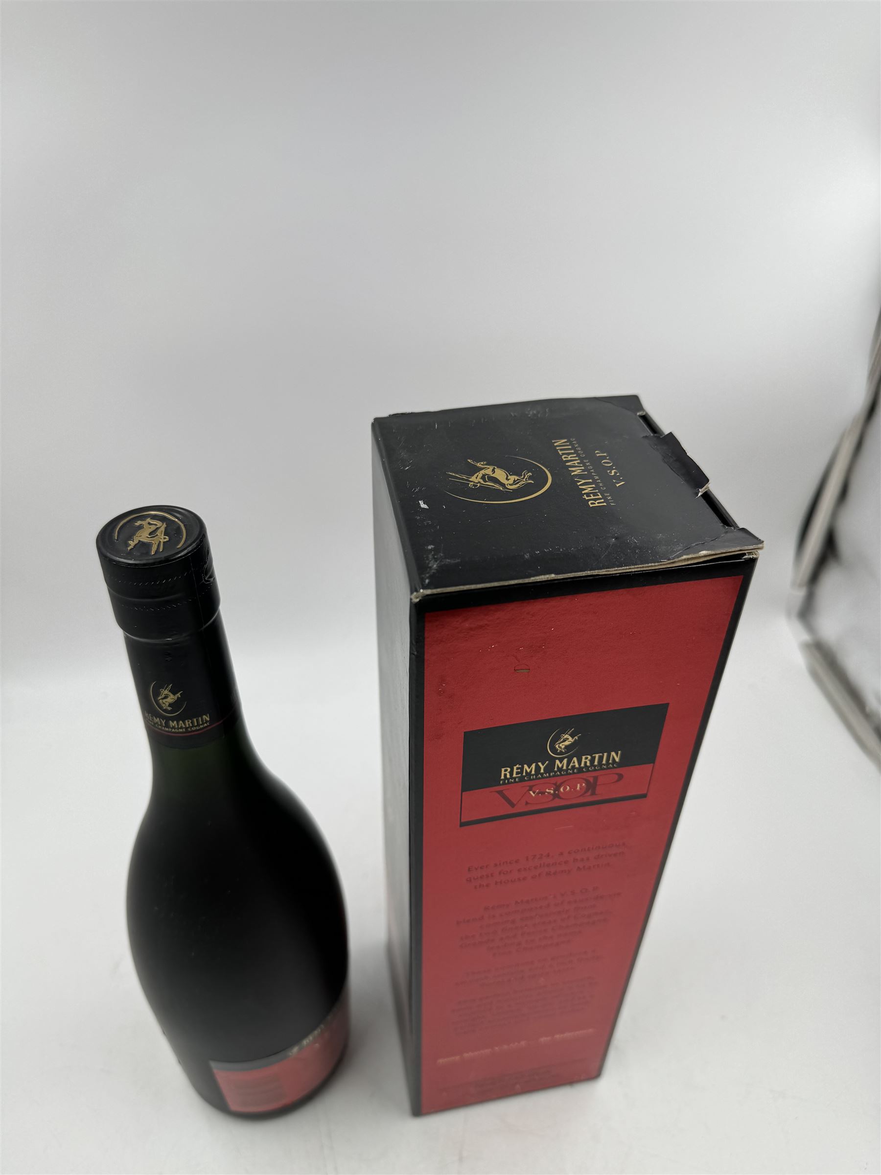 Three bottles Remy Martin V.S.O.P champagne cognac, 70cl 40% vol, in original boxes