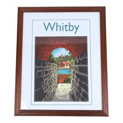 Dean Milner Bell (British Contemporary): 'Whitby', coloured print signed and dated 2021, 39cm x 26.5cm; together with a collection of North Yorkshire interest books and magazines