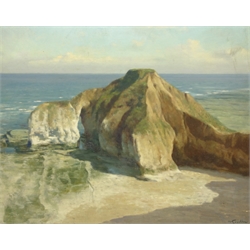  Walter Goodin (British 1907-1992): High Stacks Flamborough Head, oil on board signed 59cm x 75cm  DDS - Artist's resale rights may apply to this lot    