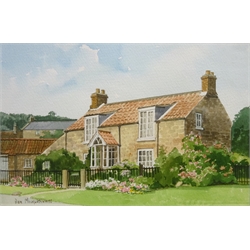  'Wharram Percy and 'Mowthorpe Cottage', two watercolours signed by Don Micklethwaite (British 1936-) and Detached House, oil on board by the same hand max 25cm x 35cm (3)  