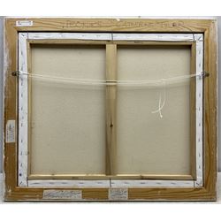 Catherine Tyler (British 1949-): 'Peonies', oil on canvas signed, titled verso 50cm x 60cm