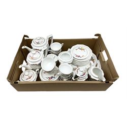 Rosenthal Pompadour Samara pattern tea wares, to include two teapots, twelve teacups and saucers, two cake plates, ten dessert plates, etc (40)
