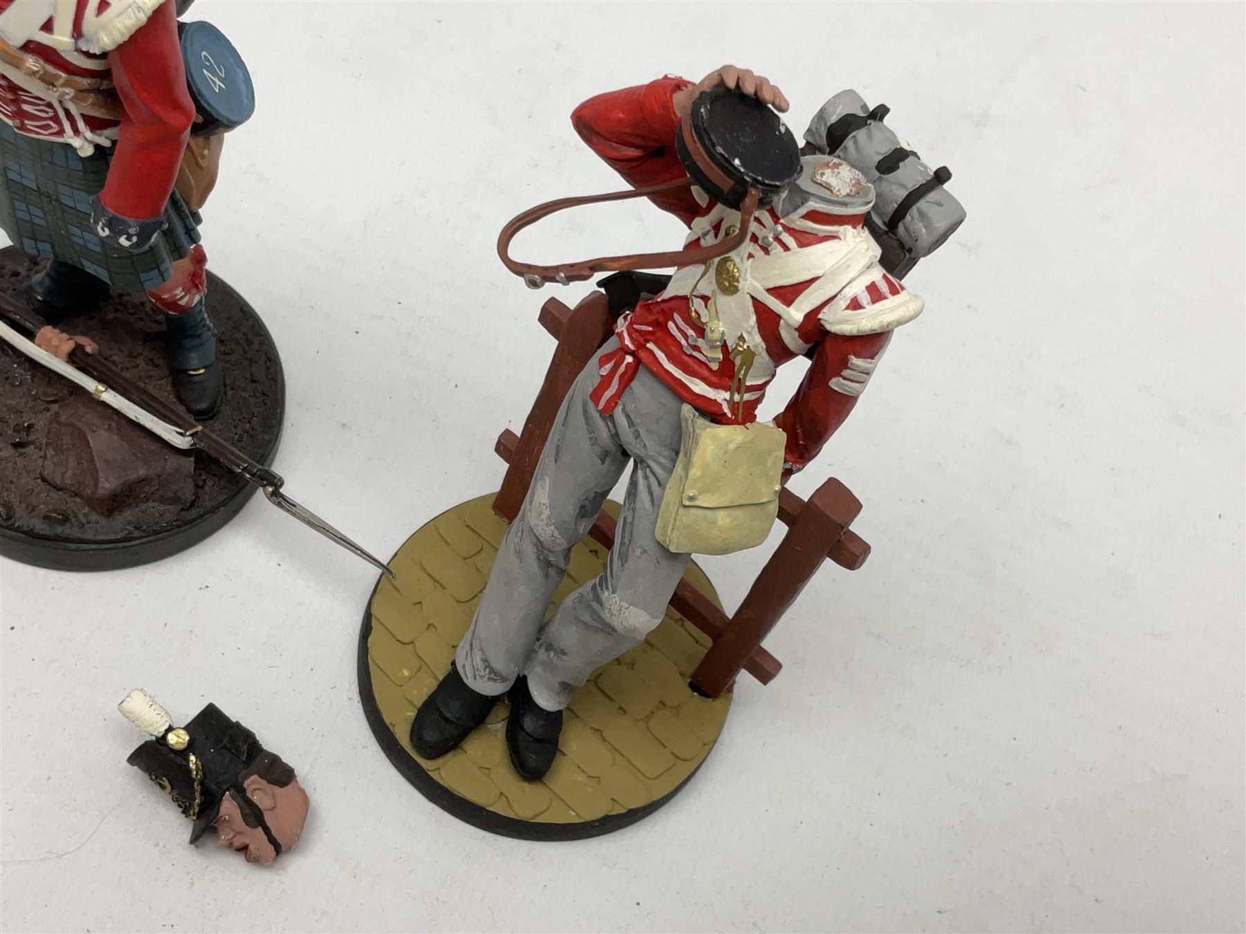 Ten various composition figures of French soldiers, possibly by Elastolin, H9cm; and eight lead figures of French soldiers; together with five modern metal figures of soldiers (23)