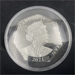 Queen Elizabeth II Isle of Man 2021 'Her Majesty The Queen's 95th Birthday' silver proof five ounce supersize fifty pence coin, cased with certificate