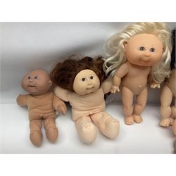 Plush covered soft toy of a swimming duck with squeeze type musical action L17cm; and collection of ten Cabbage Patch type dolls by various makers including Mattel, Hasbro, Appalachian Artworks, Migliorati etc