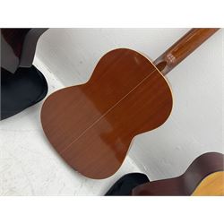 Saxon acoustic guitar Folk Model 812, serial no.43263 L102cm; Jose Ferrer El Primo small or child's size acoustic guitar, serial no.006980 L85cm; both in carrying soft cases; and Spanish Admira Concert Grande acoustic guitar (3)
