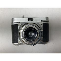 Collection of camera bodies and lenses, to include Contax 159mm, Pentacon FM, Miranda EE, Canon EXee, Praktica IV FB, 'Photax-Paragon 1:5 f=300mm no.312703' lens, 'Sirius MC Automatic 1:2.8 f=28mm, 52 No.934417 etc