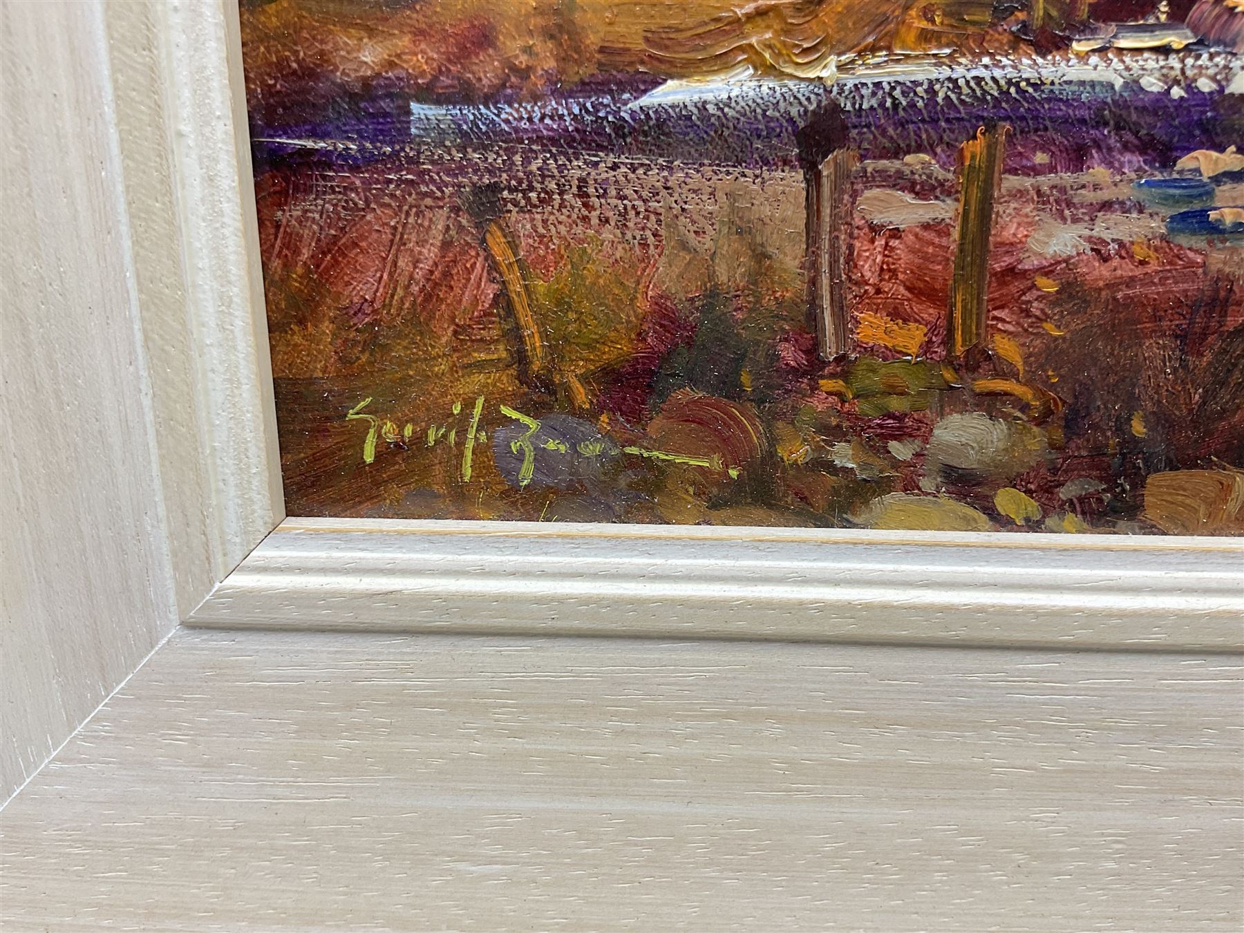 Gerrit Roon (South African 1937-2017): Mountainous Landscape, oil on board signed 24cm x 29cm