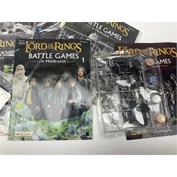 DeAgostini Lord of the Rings Battle Games in Middle-Earth magazines, issues 1 - 28 (lacking no.2), with models, all but one unopened, unbuilt and unpainted (27)