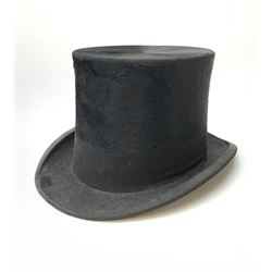 A Henry Heath Ltd Oxford St London black moleskin top hat