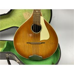 Rosetti Serenader eight-string mandolin with slightly bowed segmented maple back and ribs and ivorine mounts L62cm; in carrying case