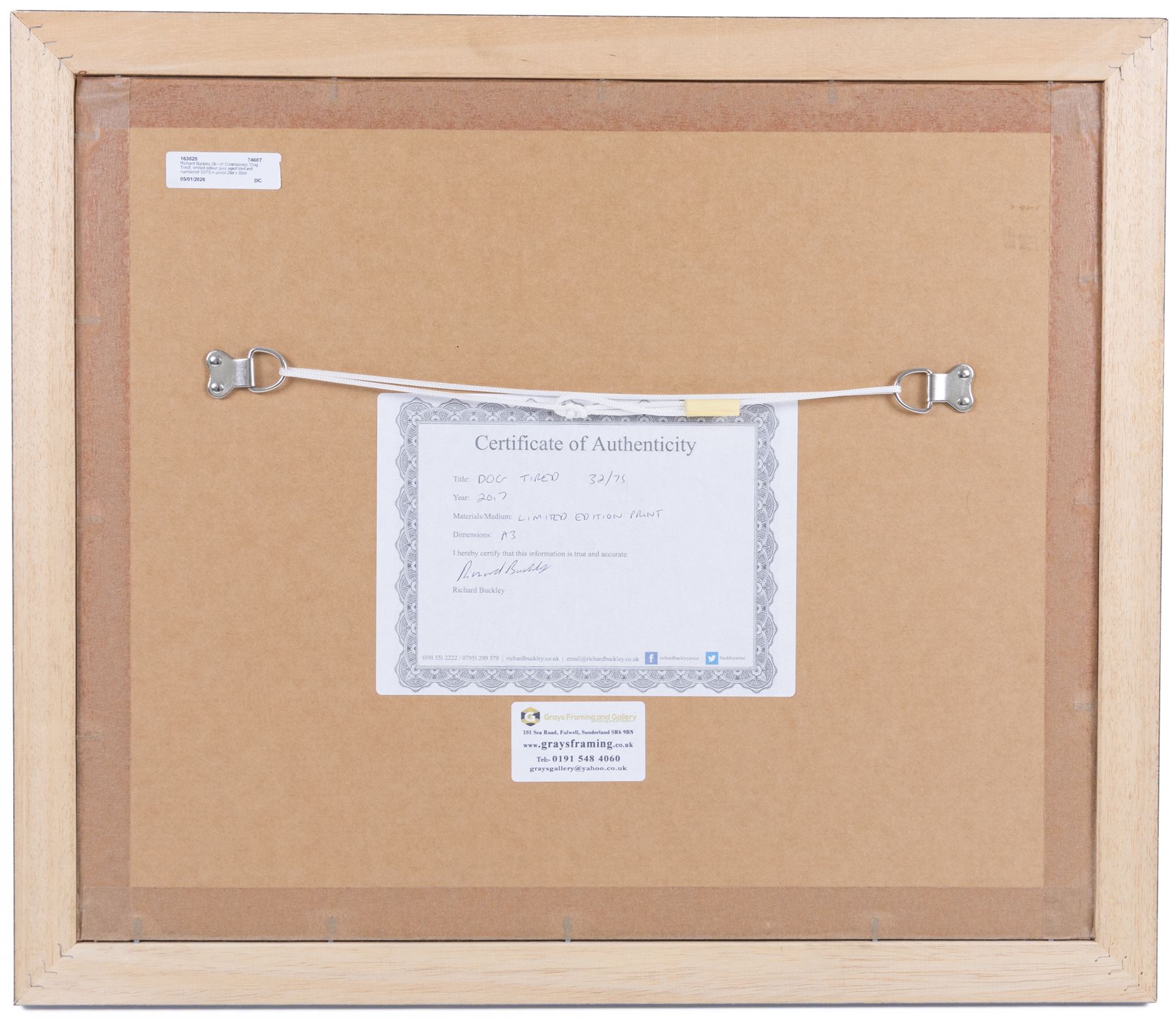 Richard Buckley (British Contemporary): 'Dog Tired', limited edition print signed titled and numbered 32/75 in pencil 28cm x 35cm 