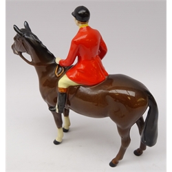  Beswick Hunting group Huntsman on Bay horse model 1501, four  Hounds and Fox (6)  