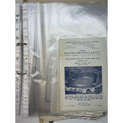 Collection of football memorabilia belonging and relating to the Hull based referee Frank Coultas, including 9ct gold Referee's medal for the 1957 Aston Villa v Manchester United FA Cup Final, inscribed 'The Football Association, F.B Coultas, F.A. Challenge Cup Competition, Final Tie 1957', hallmarked and in original case; the kit worn by him to referee the 1957 FA Cup Final and ephemera relating to the match including photographs, programmes and tickets; together with other football memorabilia collected by Frank Coultas, including programmes, photograph and ticket stubs, with some items relating to the 'Busby Babes'