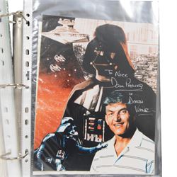 Collection of Sci-Fi signed photographs, mostly Star Wars, including Kenny Baker (R2D2), Jeremy Bulloch (Boba Fett), Michael Carter (Bib Fortuna), Phil Brown (Uncle Owen), Peter Mayhew (Chewbacca), Mike Edmonds (Logray), Warwick Davies (Wicket), Dave Prowse (Darth Vader) and Lou Ferringo (The Hulk), all dedicated, obtained at the Dave Prowse Promotions Mulitcon Event 1998 at The Norbreck Caste Hotel, Blackpool