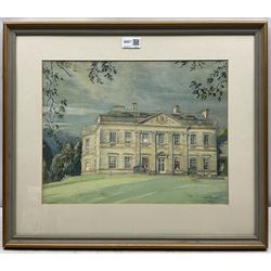 Carl Herman (Scarborough 1887-1955): Hackness Hall, watercolour signed and dated 1946, 30cm x 39cm