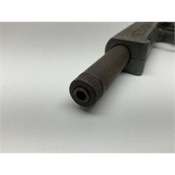 Webley & Scott Premier .177 over lever air pistol, no.2360, with chequered bakelite grip L24cm overall; Diana SP50 .177 plunge barrel air pistol; and T.J. Harrington & Son 'The Gat' .177 plunge barrel air pistol; NB: AGE RESTRICTIONS APPLY TO THE PURCHASE OF THIS LOT (3)